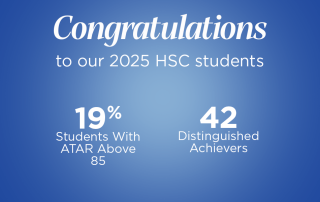 A graphic showing Patrician Brothers' College Fairfield HSC results